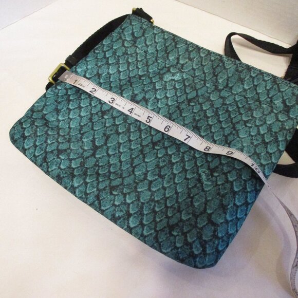 Coach Woman Medium Black Green Top Zip Pockets Shoulder Bag Hand Purse - Picture 9 of 10